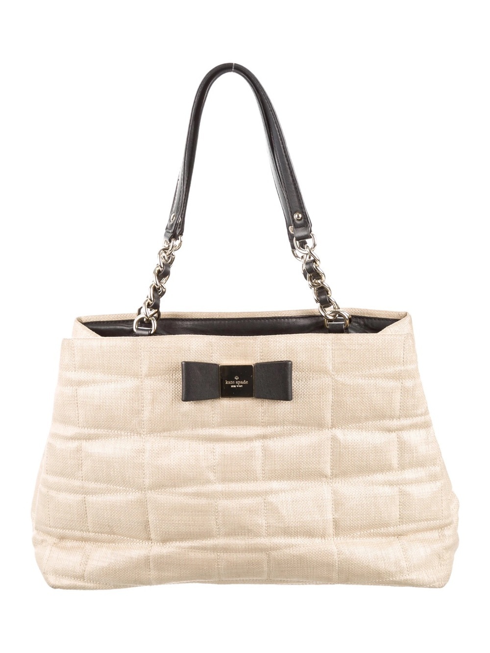 Kate Spade Veranda Place Quilted Bow Straw Maryann Satchel Shoulder Bag
